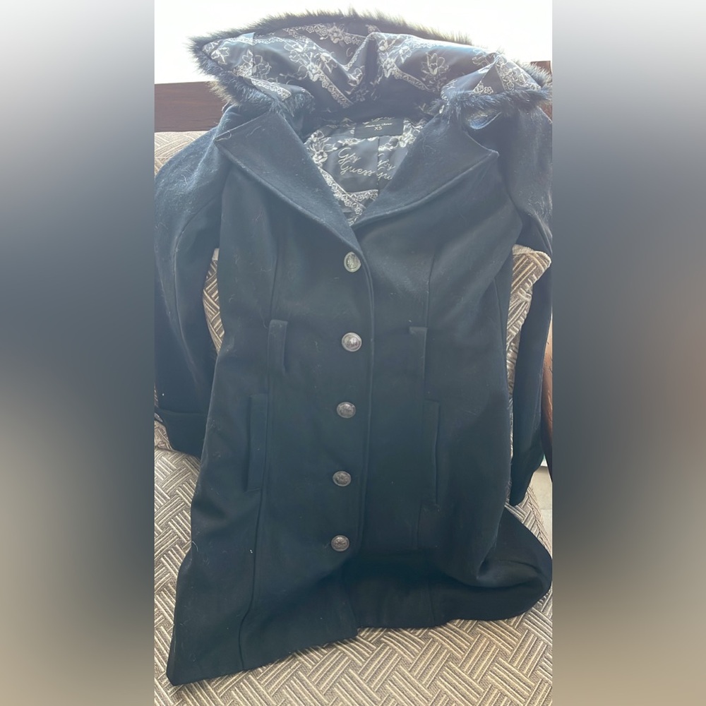 Women black pea coat